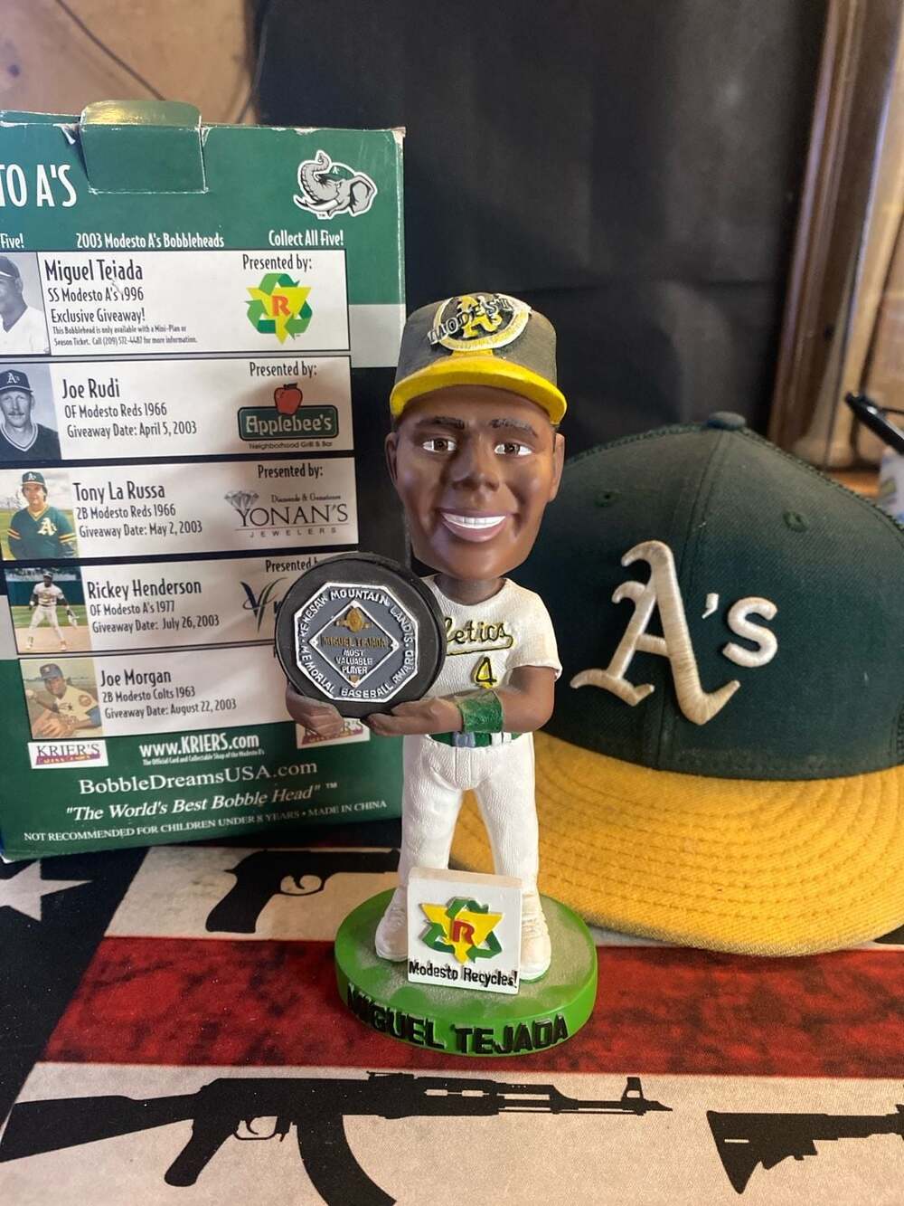 Miguel Tejada Bobblehead Modesto Oakland As Athletics SGA MVP 2003 NIB Box Rare